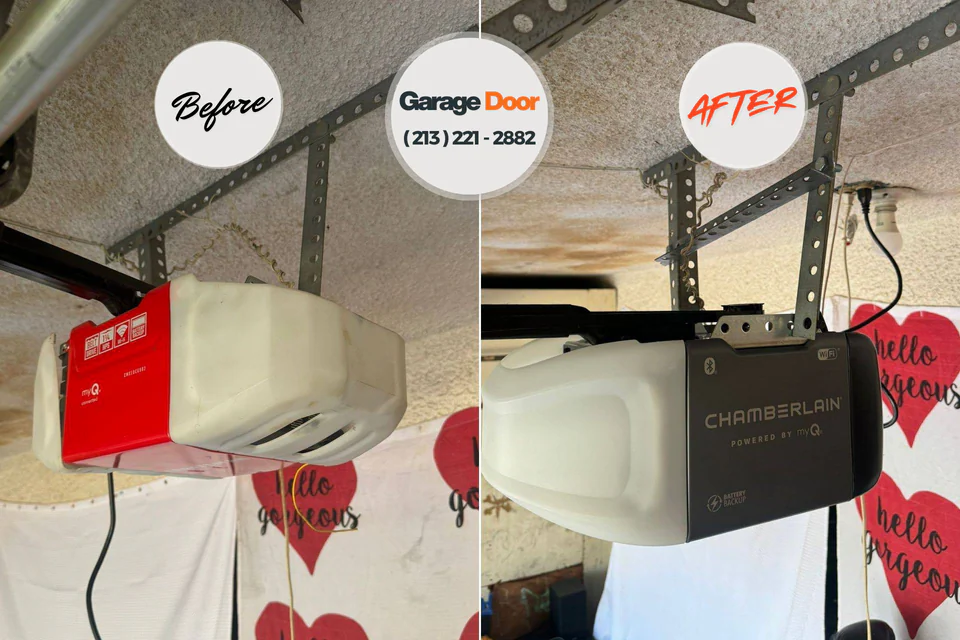 Before and after: garage door repair Brookhaven, GA